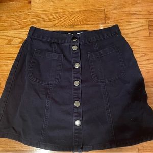 Urban Outfitters Navy Button Down snap Skirt